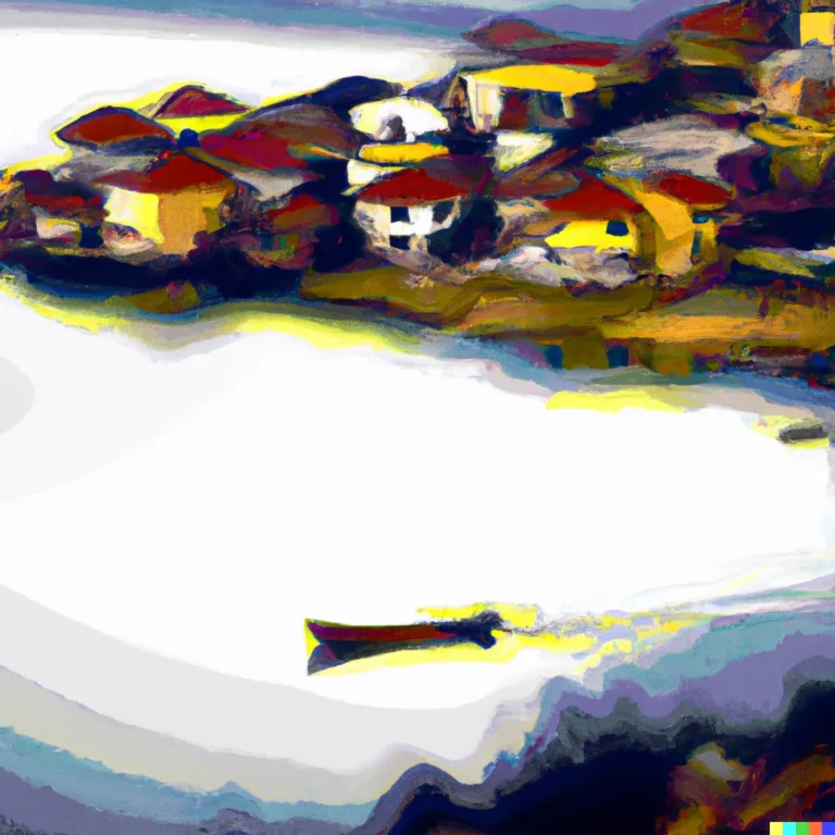 DALLE 2022- picaso kastoria lake art digital