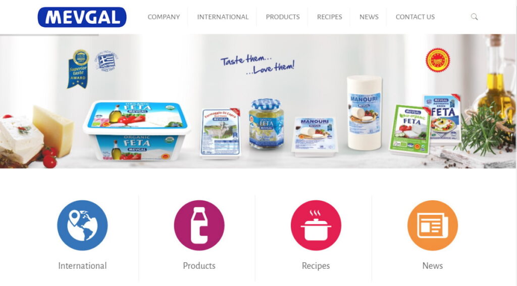 International website for MEVGAL - Tessera Multimedia